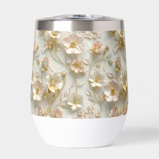  Luxueux floral doré à relief 3D élégant 