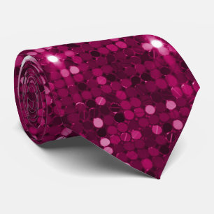 Luxueux Fuchsia Sequin Design Cravate