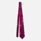 Luxueux Fuchsia Sequin Design Cravate (Dos)
