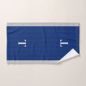 Luxueux Garçon Monogrammé Rayé Bleu (Serviette à main)