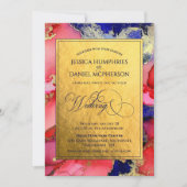 Luxueux Gold Abstrait Formal Faire-part de mariage (Devant)