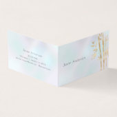 Luxueux Gold Bamboo QR Code Carte de visite (Extérieur)