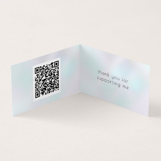 Luxueux Gold Bamboo QR Code Carte de visite (Intérieur)