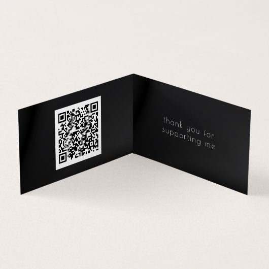 Luxueux Gold Bamboo QR Code Carte de visite (Intérieur)