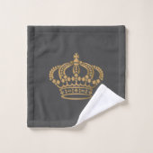 Luxueux Gold Crown Dark Grey (Gant de toilette)
