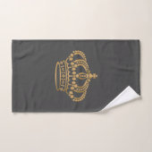 Luxueux Gold Crown Dark Grey (Serviette à main)