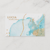 Luxueux Golden Blue Lake Carte de visite (Devant)