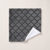 LUXUEUX JEU DE SERVIETTES EN ARGENT noir (Gant de toilette)