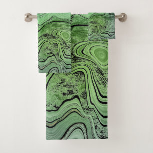 LUXUEUX JEU DE SERVIETTES EN MARBRE Noir Vert