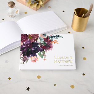Luxueux Mariage floral d'aquarelle noire