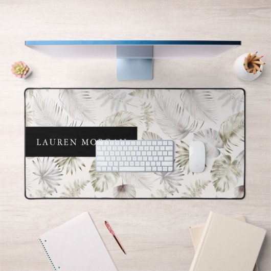luxueux monogramme de verdure tropique dorée (Bureau 1)