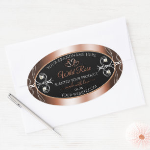 Luxueux Noir et Rose Gold Decor Étiquettes de prod