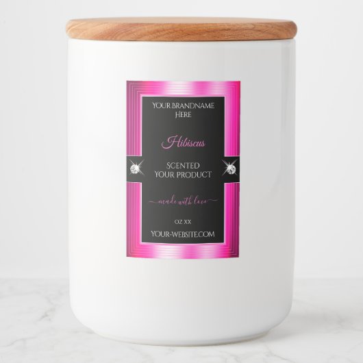 Luxueux noir rose brillant brillant Étiquette prod (Devant)