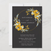 luxueux or turquoise faire-part de mariage florale (Devant)