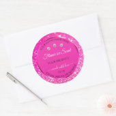 Luxueux Parties scintillant rose Étiquettes d'emba (Enveloppe)