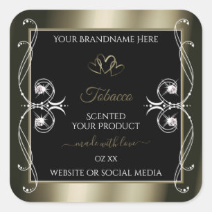 Luxueux Platinum Noir Produits Étiquettes Ornement