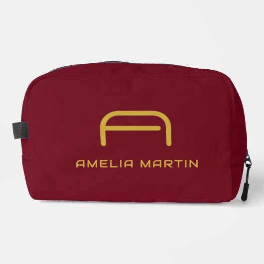 Luxueux Pochette Monogramme Initiale Or Rouge Bour (Recto)