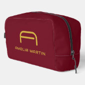 Luxueux Pochette Monogramme Initiale Or Rouge Bour (Coin droit)