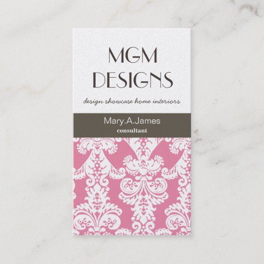 luxueux professionnel damask Cartes de visite (Devant)