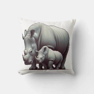 Luxueux Rhinoceros Coussin pour les amoureux de la