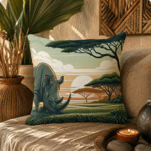 Luxueux Rhinoceros Coussin pour les amoureux de la
