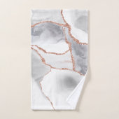 Luxueux Rose Gold Blanc Agate Geode Paillettes (Serviette à main)