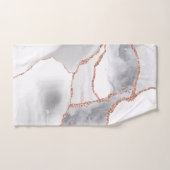Luxueux Rose Gold Blanc Agate Geode Paillettes (Serviette à main)