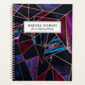 Luxueux Rose Gold Liquid Peinture Marbre géométriq (Devant)