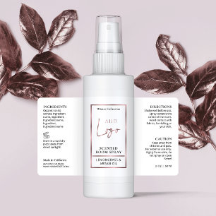 Luxueux Rose Gold Logo Room Spray Bottle Étiquette