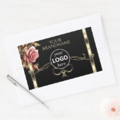 Luxueux Rose or rose noir Logo Étiquette (Enveloppe)