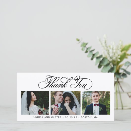 Luxueux Script ÉDITABLE COULEUR Merci Cartes (Debout devant)