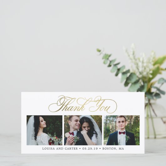 Luxueux Script ÉDITABLE COULEUR Merci Cartes (Debout devant)