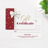 Luxueux Snowflakes Gold Noël White Bow Red (Bureau)