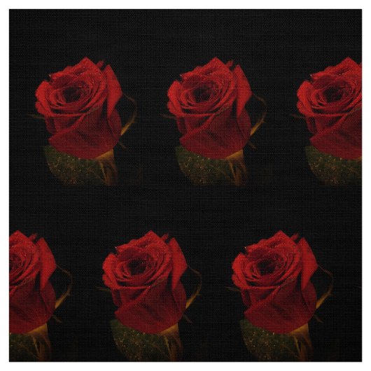 Luxueux tissu Floral Rose Rouge - Rose romantique (Échantillon)