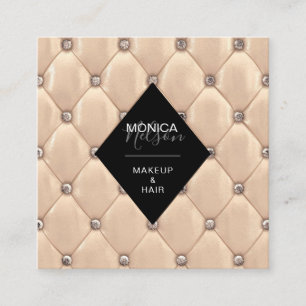 luxueux tufted faux or et carte de visite noir