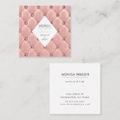 luxueux tufted faux rose carte de visite or (Devant / Derrière)