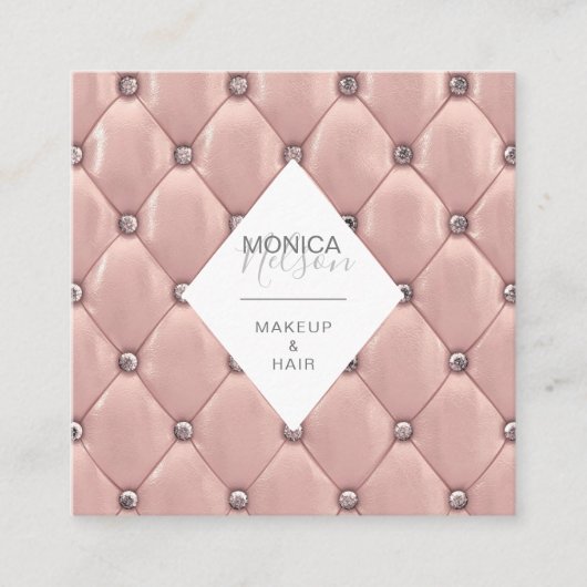 luxueux tufted faux rose carte de visite or (Devant)