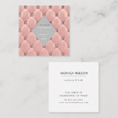 luxueux tufted faux rose carte de visite or (Devant / Derrière)