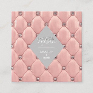 luxueux tufted faux rose carte de visite or