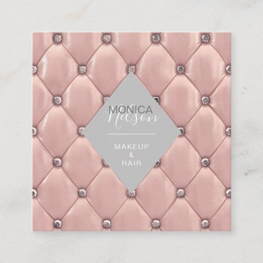 luxueux tufted faux rose carte de visite or (Devant)