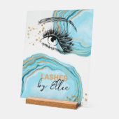 Luxueux Turquoise en marbre doré Extension maquill (Angle)