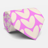 Luxueux Valentines Rose Cravate De Jour Avec Coeur (Roulé)