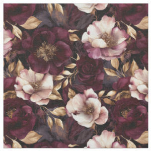 Luxueux Velours Fleurs Tissu