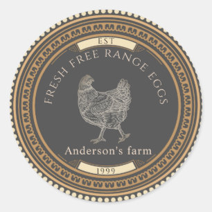 Luxueux Vintage Golden Egg Carton Étiquette