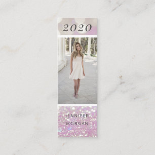 Luxueuze afstuderen glitter foto naam Kaart Mini Visitekaartje