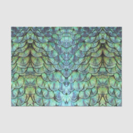 Luxueuze Blauwgroen peacock-backveren Tissuepapier