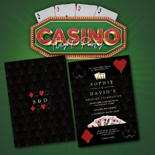 Luxueuze Casino Vegas Poker Bruiloft Kaart