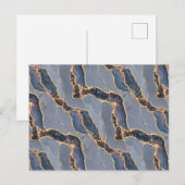 Luxueuze donkergrijze marmeren textuur met gouden briefkaart (Voorkant / Achterkant)