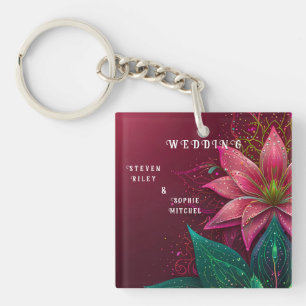 Luxueuze Floral Wedding Invitation Suite Sleutelhanger