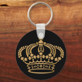 Luxueuze Gold Crown Black Sleutelhanger (Voorkant)